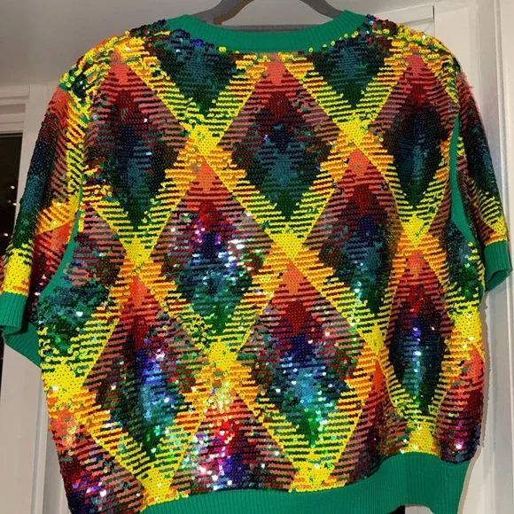Queen of Sparkles short sleeve sweater top size small - Picture 5 of 5